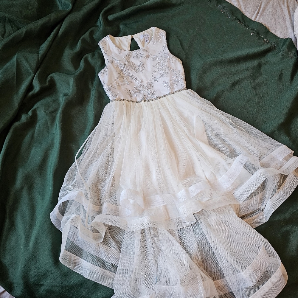 Girls Formal high/low Dress, fancy Flower Girl, First Communion, Christmas